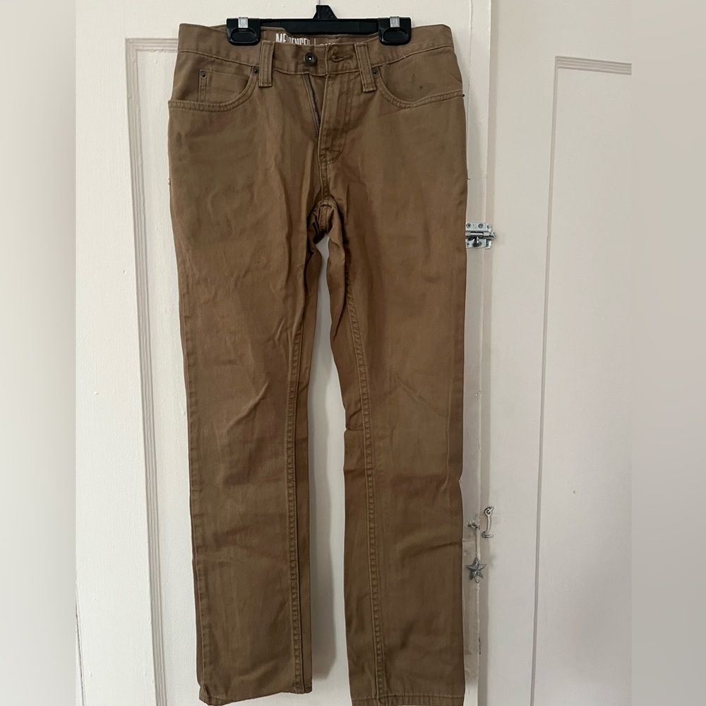 Free world messenger skinny jeans, 28x28 tan
